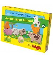 Joc de constructie cu zaruri, Haba, Primele mele jocuri-Piramida animalelor, 2ani+