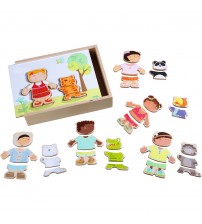Puzzle din lemn, Haba, Copiii lumii, 36 piese, 18luni+