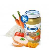 Piure ECO De Legume, Orez Si Curcan, Humana, 190g, 6luni+
