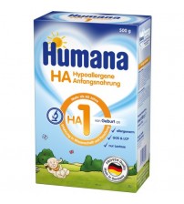 Lapte Praf Hipoalergenic, Humana HA 1 500 G, 0 Luni+
