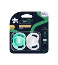 Suzeta Ortodontica Usoara, Tommee Tippee, 2 buc, 0-6 luni, Transparent / Turquoise