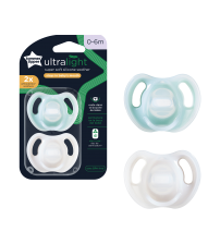 Suzeta ortodontica Tommee Tippee Ultra Light, 0-6 luni, Alb / Turcoaz, 2 buc