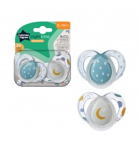 Suzeta ortodontica de noapte Tommee Tippee, 6-18 luni, Luna, 2 buc