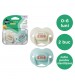 Tommee Tippee Suzeta Anytime alb/albastru, design ortodontic simetric, fara BPA, include cutie de sterilizare, 0-6 luni, 2 buc.