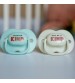 Tommee Tippee Suzeta Anytime alb/albastru, design ortodontic simetric, fara BPA, include cutie de sterilizare, 0-6 luni, 2 buc.