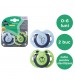 Tommee Tippee Suzeta Fun albastru/verde, design ortodontic simetric, fara BPA, include cutie de sterilizare, 0-6 luni, 2 buc.