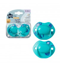 Tommee Tippee Suzeta Moda Turcoaz, design ortodontic simetric, fara BPA, include cutie de sterilizare, 0-6 luni, 2 buc