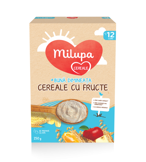Milupa Buna Dimineata Cereale cu Fructe, 250gr, de la 12 luni