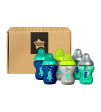 Set biberoane  ONL Baietei Haiosi Tommee Tippee, 260 ml x6 buc, 0luni+, Multicolor