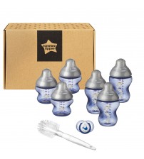 Kit biberoane nou nascut, ONL Baieti Tommee Tippee, 0luni+, Pestisor Albastru