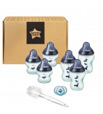 Kit biberoane nou nascut, ONL  Unisex Tommee Tippee, 0luni+, Balenute, Albastru
