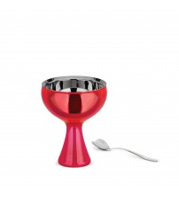 Cupa si lingurita pentru inghetata din otel inoxidabil rasina termoplastica "Big Love", fucsia, Alessi