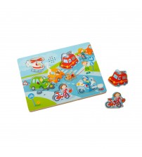 Puzzle din lemn cu sunete Haba Orasul, 24 luni +