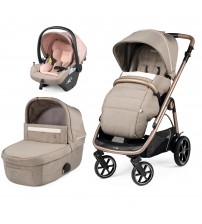 Carucior 3 in 1 Peg Perego Veloce, Lounge,  0 - 22 kg, Mon Amour, Bej / Roz