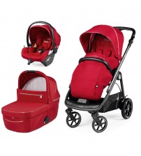 Carucior 3 in 1 Peg Perego Veloce, Lounge,  0 - 22 kg, Red Shine, Rosu