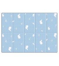 Saltea Sobble Whales World, pliabila, 1.4m, 100% sigura, eco-friendly, Albastru/Alb