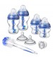 Kit biberoane nou-nascut Tommee Tippee Advanced, cu sistem de ventilatie, 0 luni +, Albastru