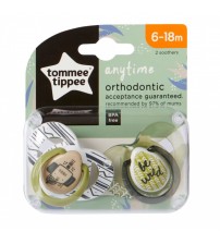 Set Suzete Ortodontice Anytime, Tommee Tippee, 6-18 Luni, 2 buc, Elefantel