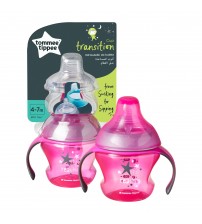 Cana de tranzitie Tommee Tippee, 150 ml, 4-7 luni, Roz, 1 buc
