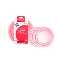 Set farfurii, Tommee Tippee, Essentials, 3 buc, Roz