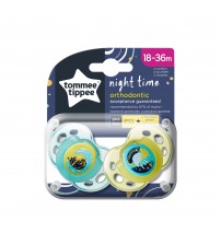 Suzeta ortodontica de noapte Tommee Tippee Fun, 18-36 luni, Meduza, 2 buc