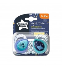 Suzeta ortodontica de noapte Tommee Tippee, 6-18 luni, Pestisori/Pisica de mare, 2 buc