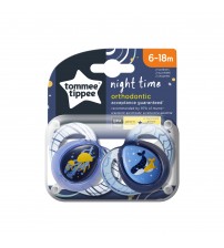 Suzeta ortodontica de noapte Tommee Tippee, 6-18 luni, Meduze/Balenute, 2 buc