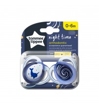 Suzeta ortodontica de noapte Tommee Tippee, 0-6 luni, Narval, 2 buc