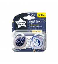 Suzeta ortodontica de noapte Tommee Tippee, 0-6 luni, Calut de mare, 2 buc
