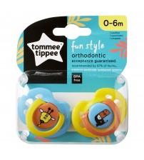 Set Suzete Ortodontice de Zi FUN, Tommee Tippee, 0-6 Luni, 2 buc, Girafa / Pasare