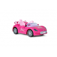 Masina cu telecomanda copii, Peg Perego, Barbie, cu lumini LED si radio cu muzica, viteza 3 Km/h, 2 motoare de 30W (60W total)
