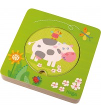 Puzzle din lemn, Haba, La ferma, 12luni+